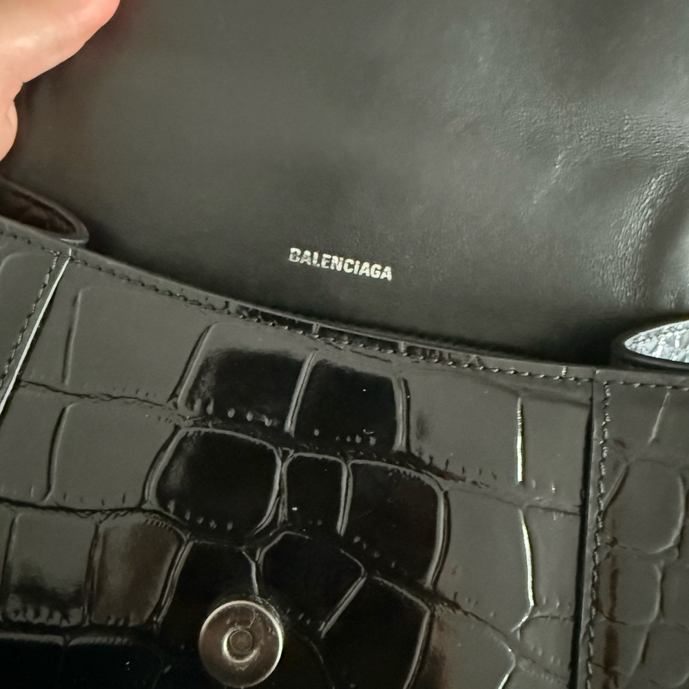 Balenciaga Black Croc-Embossed Handbag - Picture 8 of 8